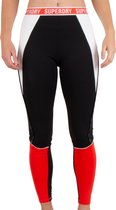 Superdry Branded Elastic Tight Sportlegging - Maat M  - Vrouwen - zwart - rood - wit