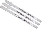 Witte gelly rol pennen  3 stuks verschillende maat 05-08-1.0