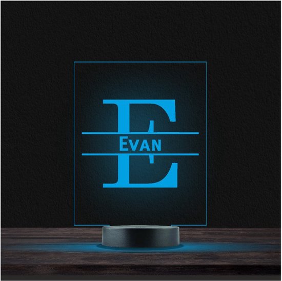 Led Lamp Met Naam - RGB 7 Kleuren - Evan | bol