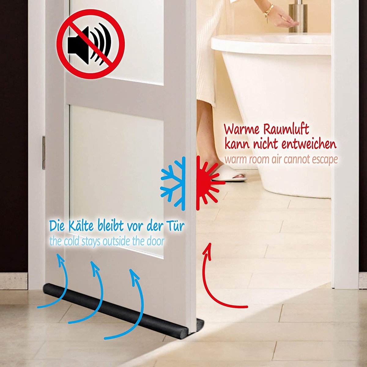 MONT 3x tochtstop voor de deur - deuronderafdichting - tochtstop met dubbele dichting - bescherming tegen tocht en geluid - 85 cm (003 stuks)