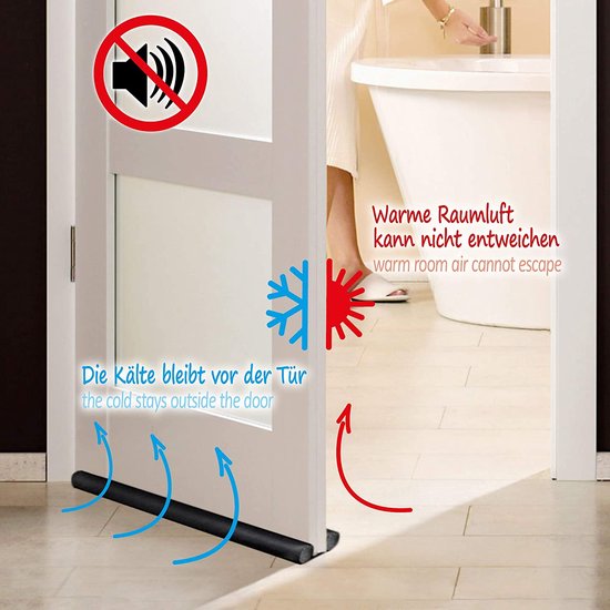 MONT 3x tochtstop voor de deur - deuronderafdichting - tochtstop met dubbele dichting - bescherming tegen tocht en geluid - 85 cm (003 stuks)