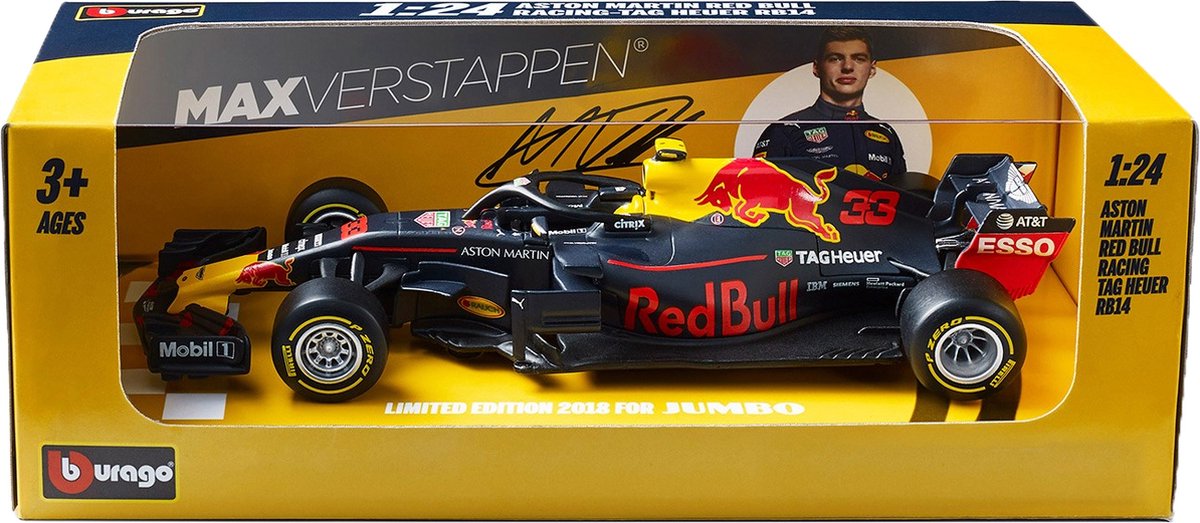 Bburago Max Verstappen RB14 2018 Red Bull Racing 1:24 Schaalmodel Raceauto Collectors Item