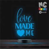 Led Lamp Met Gravering - RGB 7 Kleuren - Love Made Me