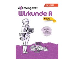 Omslag van eXamengevat Wiskunde A VWO 2022-2023 (examenstofbundel en toegang online oefenplatform met 350 vragen)!