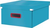Leitz Click & Store Grote Kartonnen A3 Opbergdoos - Opvouwbare Sorteerdoos met Deksel - 36.9 x 20 x 48.2 Cm (BxHxD) - Sereen Blauw