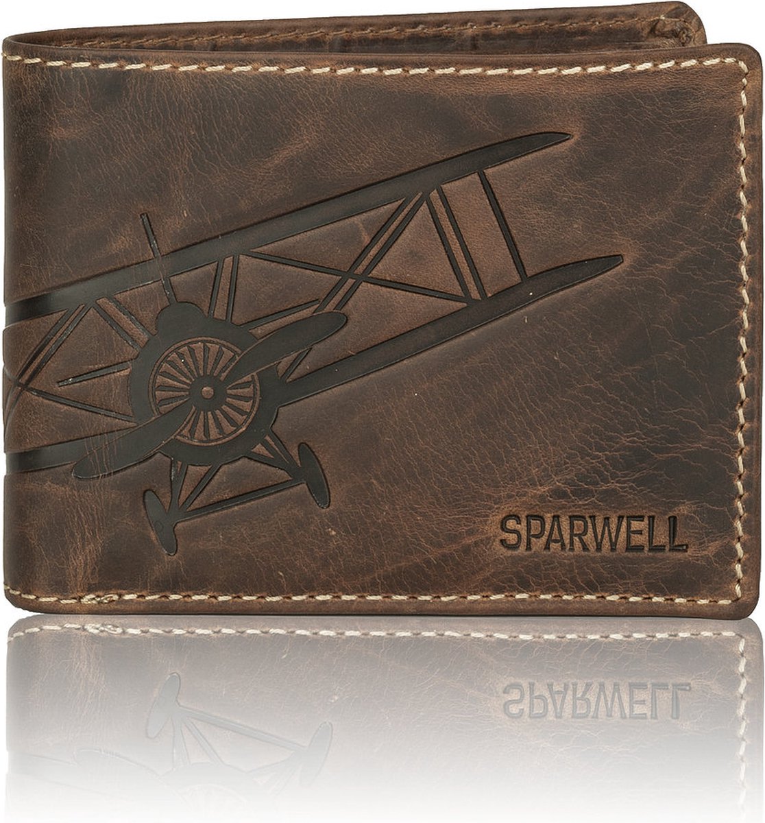 Sparwell Miles Heren Portemonnee - 100% Leer - Cognac
