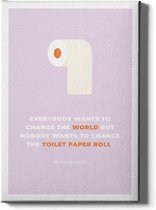 Walljar - Toilet Paper Roll - Muurdecoratie - Canvas schilderij