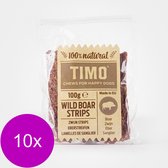 Timo Strips 100 g - Hondensnacks - 10 x Zwijn