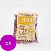 Timo Strips 100 g - Hondensnacks - 5 x Kip