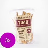 Timo Paardenhuid - Hondensnacks - 3 x Paardenvlees 15 cm 150 g