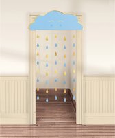Babyshower decoratie - jongen - deurgordijn - blauw/goud - baby shower - it's a boy