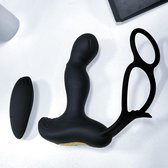 Power Escorts - Prostate Silicone Massager - handige afstandbediening -  remote control - 7 Function And Heating Function - Oplaadbaar - Trendy zwart - gave Cadeaubox - bo-63-00049