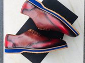 Lederen Herenschoen met sneakerzool, maat 43 Bordeaux met bruin