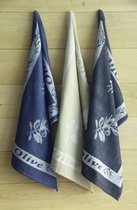 Keukenhanddoek - Theedoek Olive Kleur Blauw/grijs Set van 6  ( 50 x 70 )