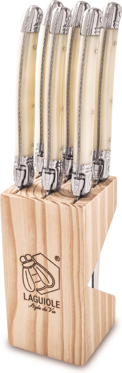 Bol.com Laguiole Style de Vie Steakmessen Premium Line Parelmoer - 6 stuks aanbieding