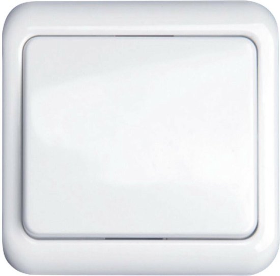 DELPHI wisselschakelaar, inbouwlichtschakelaar, 230 V, zonder frame, comfort, klemaansluiting, wit