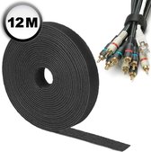 AWEMOZ Velcro Kabelbinders 12 Meter Lang - Zwarte Kabel Organiser - Kabel management - Cable Organizer - Kabels Organiseren Met Klittenband