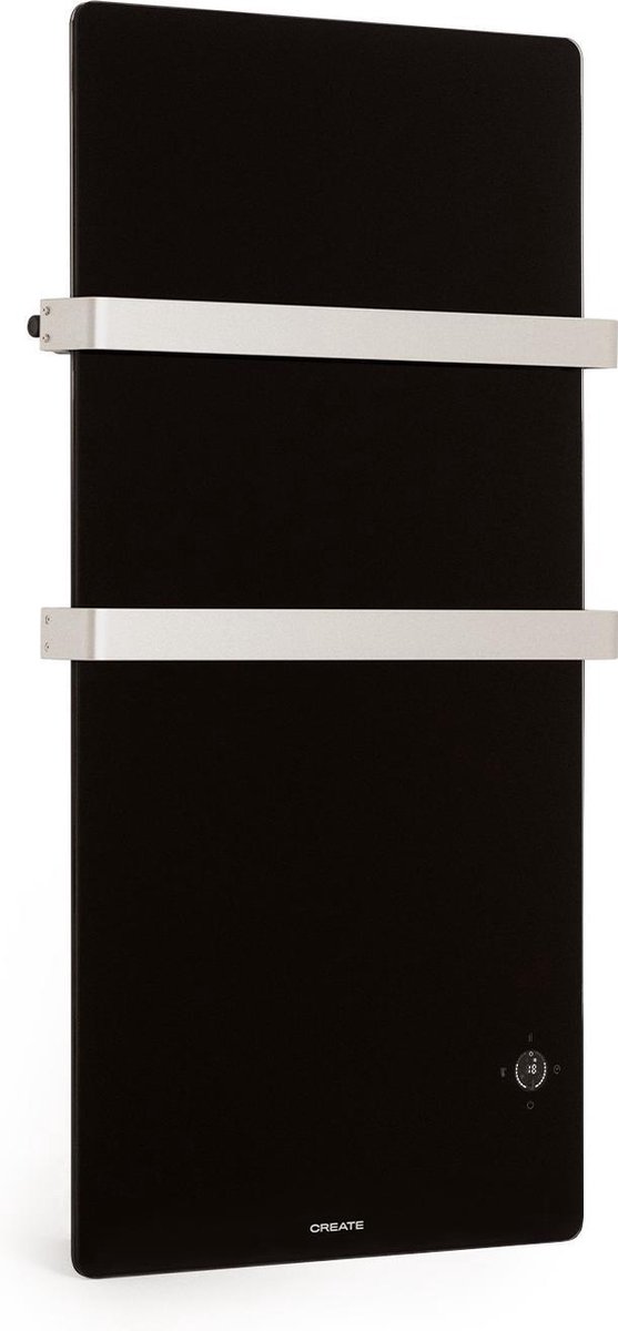 CREATE WARM TOWEL CRYSTAL - Elektrisch glazen handdoekenrek met wifi-Zwart