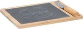 kaasplank met mes 24 x 20 cm hout - kaas - serveerbord - serveerplank - plank