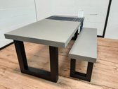 Betonlook Eettafel | Stone | 160x100cm | Stalen U-poten | Beton tafel | Betonlook Fabriek