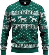 JAP Foute kersttrui - Hipster rendier met motieven - Kerst - Dames en heren - Kerstcadeau - M - Groen