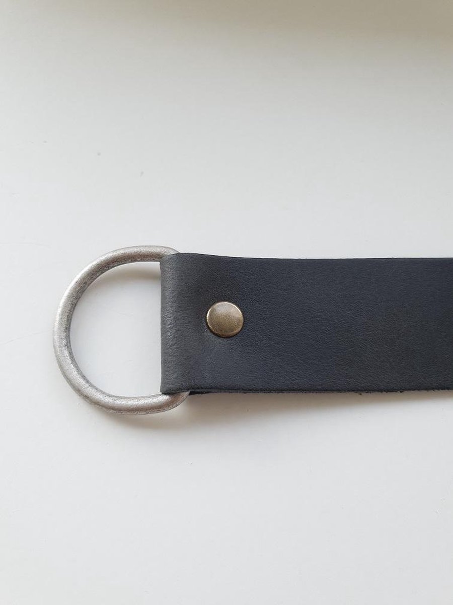 Gordijn Embrasse van leer Antraciet 50 x 3 cm