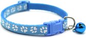 Kattenhalsband met belletje - Verstelbaar - 19 / 32 cm - Kattenbandje - Halsband kat - Cat - Kitten - Katten halsband - Licht blauw