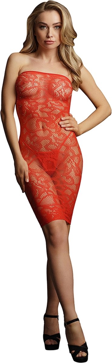 Goedkoopste Star Rhinestone Dress OS - Red