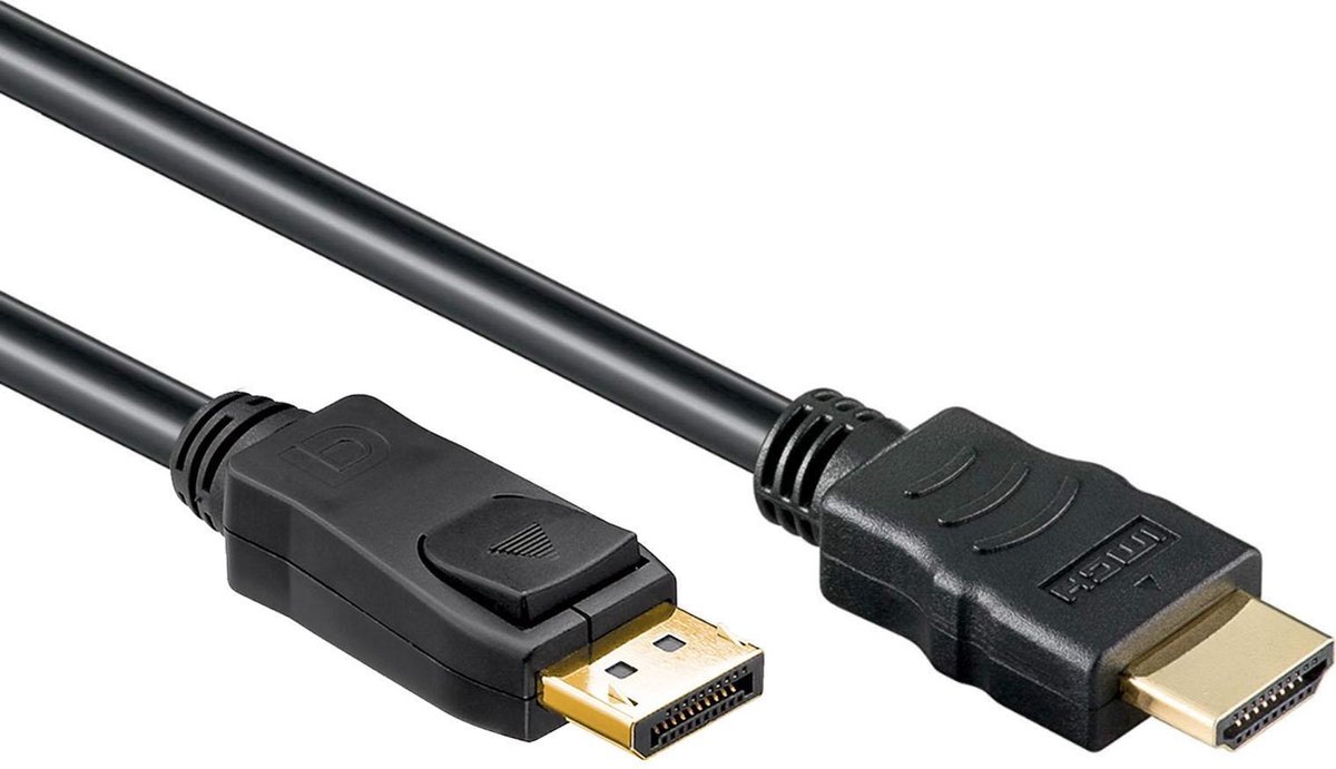 DisplayPort Naar HDMI Kabel - 2 meter - Zwart - Allteq - Allteq
