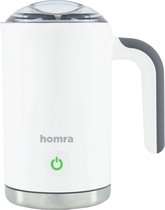 Homra Melkopschuimer Wit - 3-in-1 Melkopschuimer - Warme & Koude Opgeschuimde Melk - Elektrisch - Opschuimen en Verwarmen - Warme Melk - Meerdere Functies - Kunststof - RVS – Koffie - Cappucc