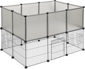 Spoint® Hondenren Buiten - Konijnenren - Kippenhok Met Ren - Hondenkennel - Dierenverblijf - Puppyren - Kippenren - 72CM Hoog