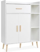 NumberOne® Opbergkasten Woonkamer Kast Boekenkast - 2 Deuren En 1 Lade - Modern  - Wit