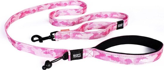 Foto: Ezydog soft trainer hondenriem looplijn hond 180x2 5cm roze camouflage