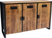 Dressoir Valerie 135x40x85 cm met 3 deuren mangohout en metaal