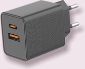 20W USB-A & USB-C Multi Stekker | Twin Adapter | Geschikt voor o.a. Apple iPhone iPad en Samsung | iPhone 12/13 oplader | Snellader