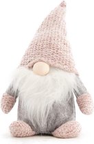 Statue gnome fabric - 23x14x45cm - Grey/Pink