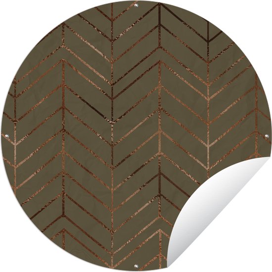 Tuincirkel Patronen - Luxe - Brons - Groen - 150x150 cm - Ronde Tuinposter - Buiten