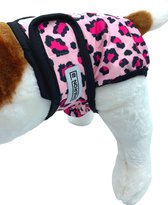 Loopsheidbroekje hond - roze luipaard - maat M - voor middelgrote honden - herbruikbaar - hondenbroekje - hondenluier - loopsheid - ongesteldheid - voorkomt ongewenste zwangerschap