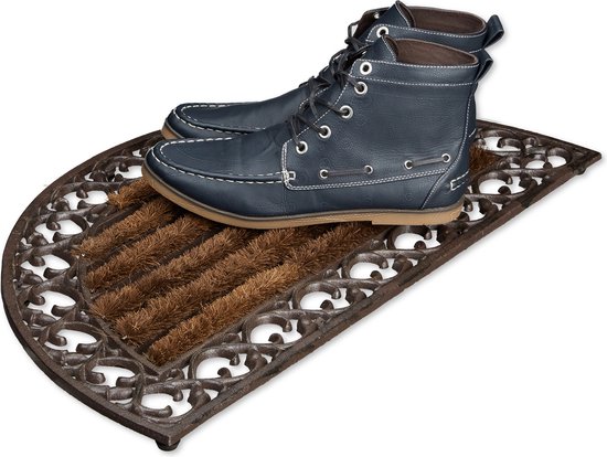 relaxdays paillasson brosses en fonte, tapis de sol, balayeuse de sol, métal, antiquités de bienvenue A.