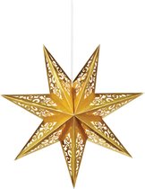 VALLBY Star - 75cm -  Gold Paper - Kerst ster - Voor in het stopcontact