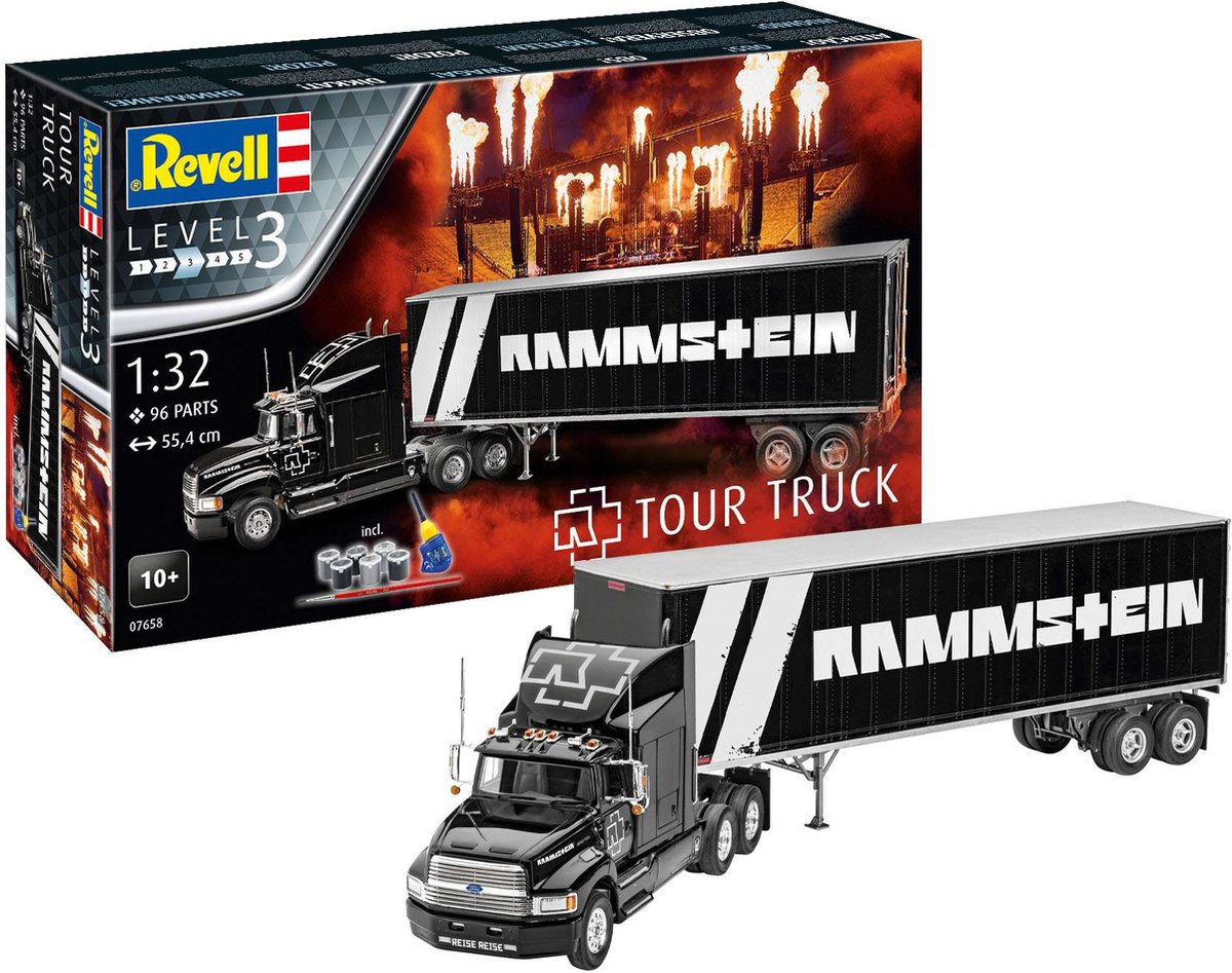 1:32 Revell 07658 Tour Truck Rammstein - Gift Set Plastic kit