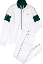 Lacoste Sport Striped Trainingspak  Trainingspak - Maat XL  - Mannen - wit/donker groen/groen/geel