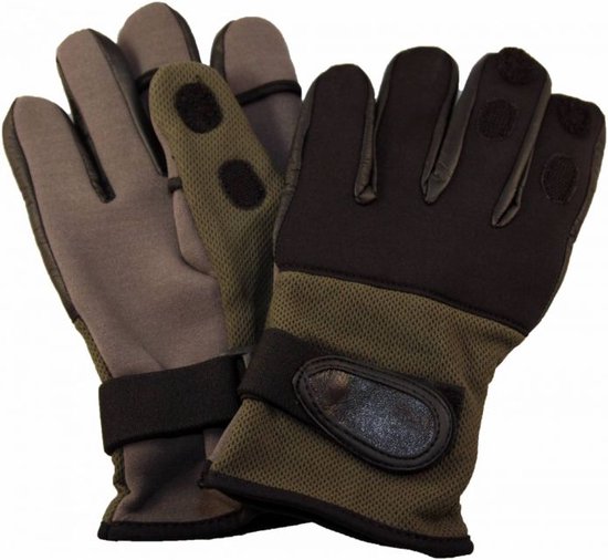 Neopreen Handschoen - Maat L - Groen Zwart - Opklapbare vingers