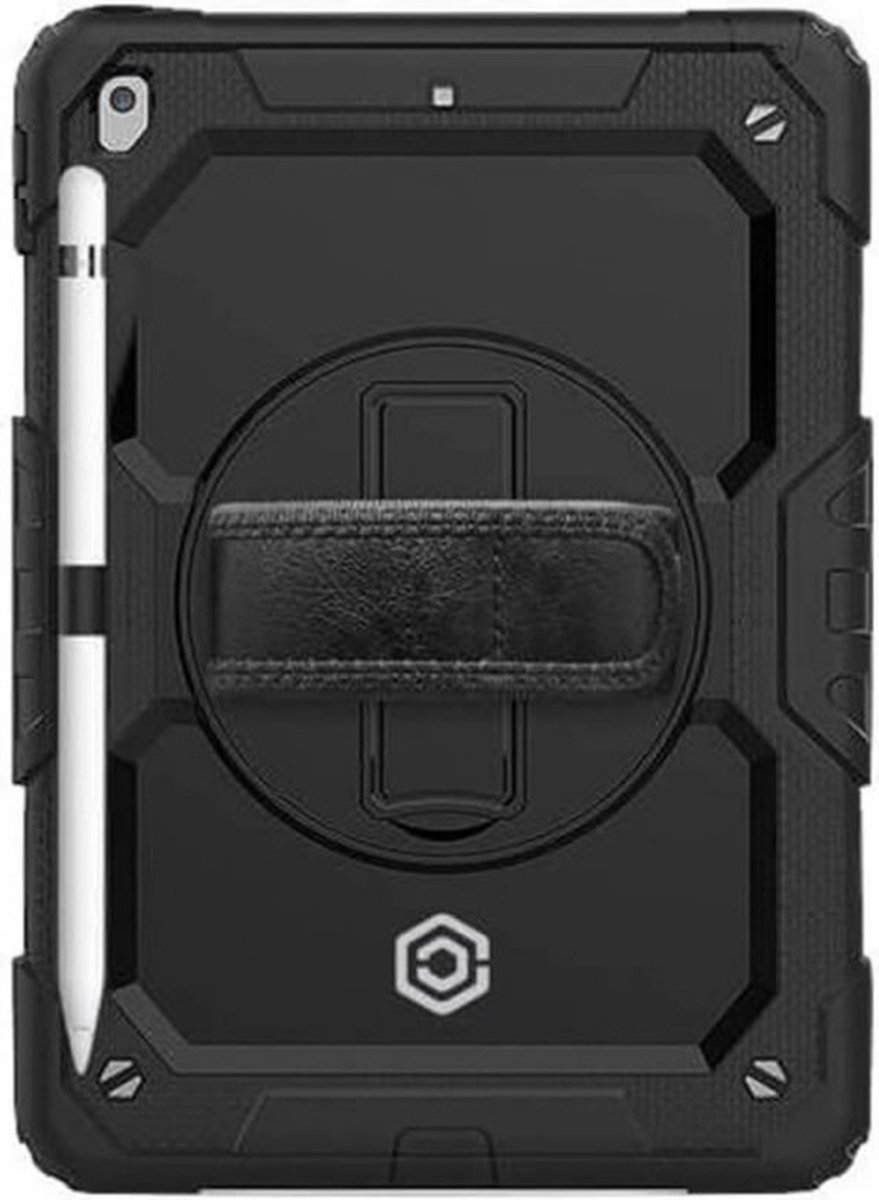 Casecentive Handstrap Pro - Hardcase - met handvat iPad 10.2 2021 - (2019 / 2020) zwart