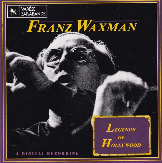 CD-hoes met Franz Waxman, dirigerend, met "Legends of Hollywood" in goud.