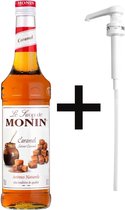 Monin Caramel Karamel 70cl Koffiesiroop Met 1x Monin Pompje