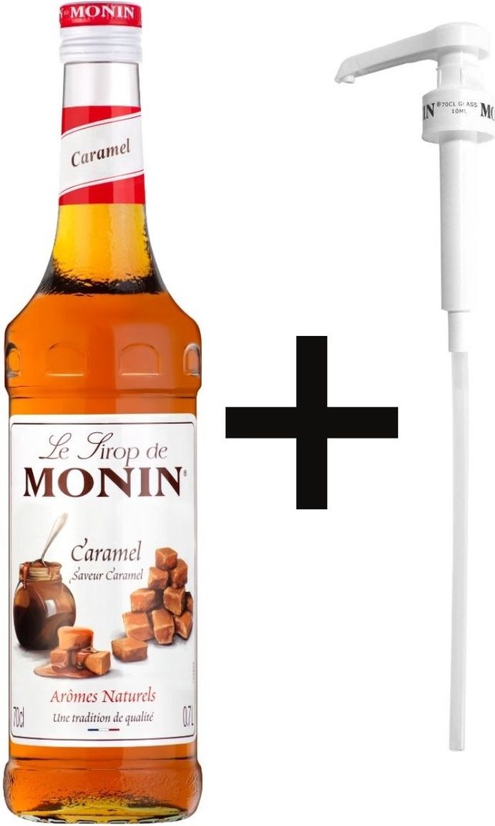 Monin Caramel Karamel 70cl Koffiesiroop Met 1x Monin Pompje - Monin