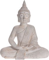 Boeddha - Zittend - Tuinbeeld - Crème - Hoogte 49 cm