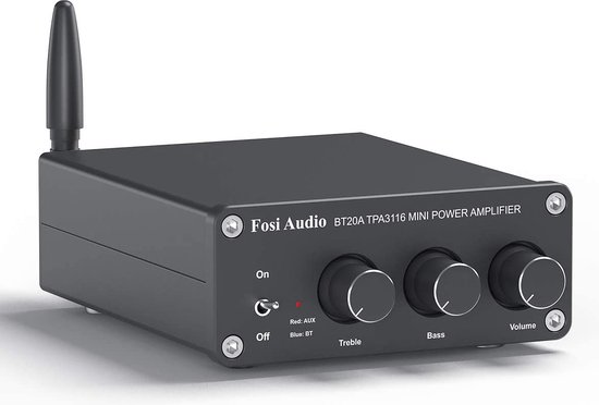 Fosi - Audio BT20A Bluetooth 4.2, 2.0 CH Stereo - Audio 2 Kanalen Geïntegreerde Mini... bol.com
