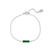 Yehwang Armband Groene Steen Zilver 289305-117